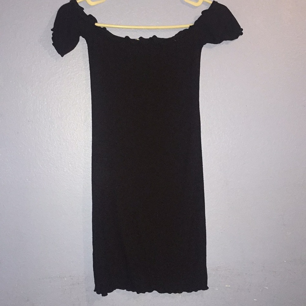 Off the shoulder black dress